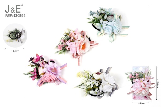 [930899] [12u/cx]Broche de tres usos con diseño de flor artificial, color primavera