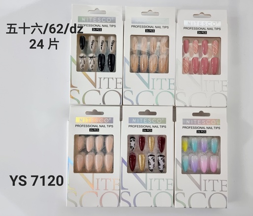 [YS-7120] [12u/cx]Uñas postizas YS-62 forma almendra
