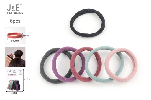 [989339] [24u/cx]Anillos de toalla delgados de Dupont (1 anillo decorativo + 5 Dupont anillos) 6 piezas mixtas en 6 colores