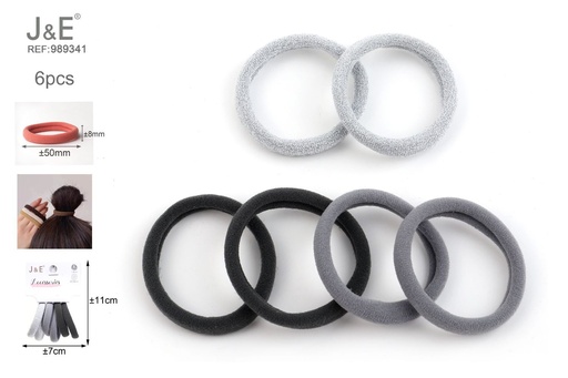 [989341] [24u/cx]Anillos de toalla delgados de Dupont (2 anillos decorativos + 4 Dupont anillos) 6 piezas mixtas en 3 colores