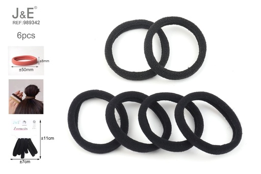 [989342] [24u/cx]Anillos de toalla delgados de Dupont (2 anillos decorativos + 4 Dupont anillos) 6 piezas negras mixtas