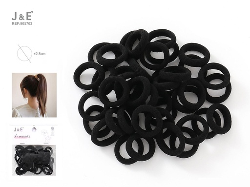 [905703] [12u/cx]Conjunto de anillos de toalla 40 piezas todo en negro - Modelo 3659-8#