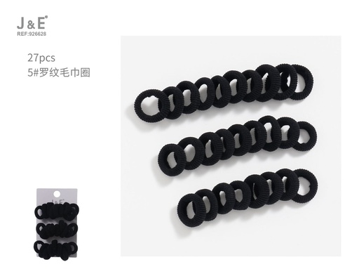 [926628] [12u/cx]Anillos de toalla de ribete negro surtidos 27 piezas - Tamaño 5#
