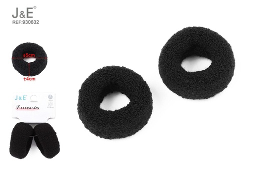 [930632] [12u/cx]Anillo de toalla pequeño color negro 2 piezas - Tamaño 50#
