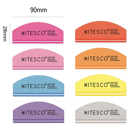 [AIMI-2304] [20u/cx]Lima de uñas mini esponja - Semi-circular pequeña alta elasticidad - celda cerrada
