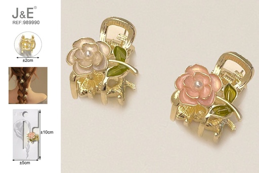 [989990] [12u/cx]Pequeño clip de cabello con diseño de camelia 2.5 cm