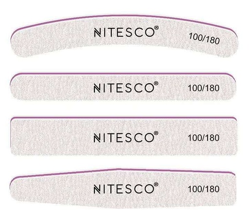 [AIMI-2309] [25u/cx] Lixa de unha cinza-branca – Forma retangular 1,6MM núcleo violeta, fundo de papel de lixa amarelo