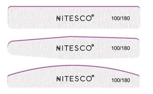 [AIMI-2311] [25u/cx] Lixa de unha cinza-branca – Semicircular 1,6MM núcleo violeta, fundo de papel de lixa amarelo