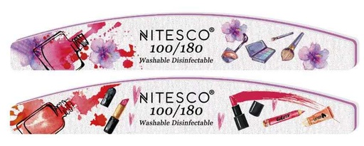 [AIMI-2327] [25u/cx] Lixa de unha cinza-branca – Semicircular série cosméticos 1,6MM núcleo violeta, fundo de papel de lixa amarelo