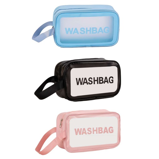 [YK - 1510] [6u/cx]Bolsa de maquillaje mediana TPU con asa única 27x16x10 cm