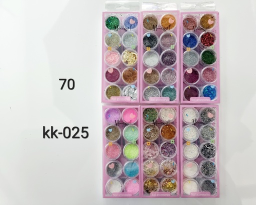 [KK-025] [12u/cx]Decoración de uñas 10 piezas polvo en caja