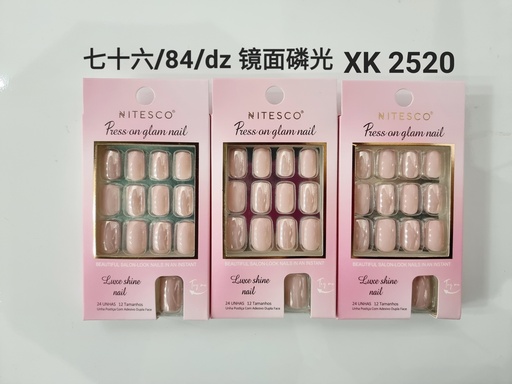 [XKQ-2520] [12u/cx]Uñas postizas 24 piezas 0063 (Forma cuadrada) esmalte fosforescente