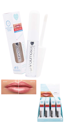 [FY007] GLOSS LABIAL LIP VOLUMOSO INCOLOR 12 UNIDADES