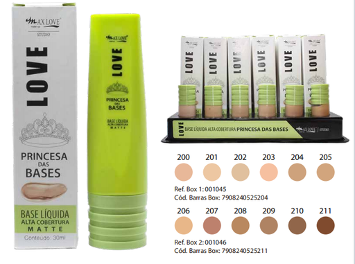 [MX001] BASE LIQUIDA PRINCESA DAS BASE 206-211      42UNIDADES