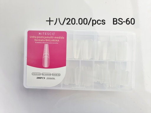 [BS-60] [1u/cx]Set de tips para uñas multifuncional largo T 288 piezas