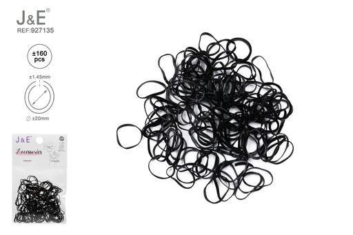 [927135] [24u/cx]Set de ligas finas pequeñas negras ±160 piezas