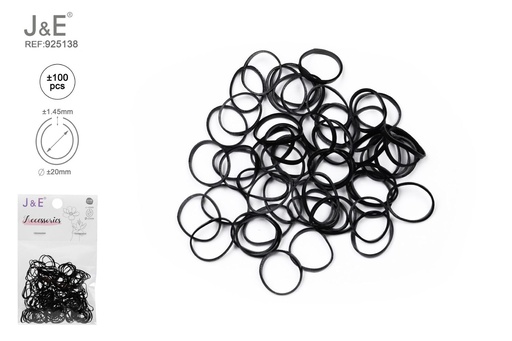 [925138] [24u/cx]Set de ligas pequeñas negras ±100 piezas