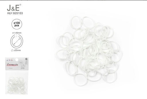 [925153] [24u/cx]Set de ligas pequeñas blancas ±100 piezas