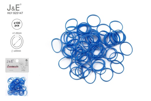 [925147] [24u/cx]Set de ligas pequeñas arcoíris azul real ±100 piezas