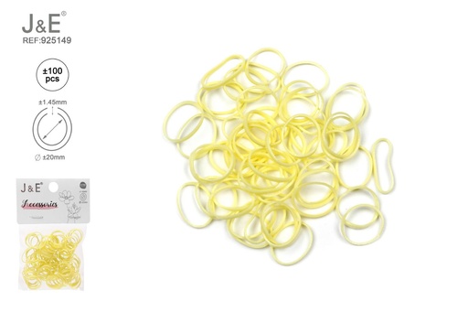 [925149] [24u/cx]Set de ligas pequeñas primavera amarillo pastel ±100 piezas