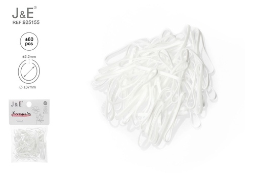 [925155] [24u/cx]Set de ligas grandes blancas ±60 piezas