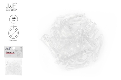 [925161] [24u/cx]Set de ligas gruesas transparentes ±40 piezas