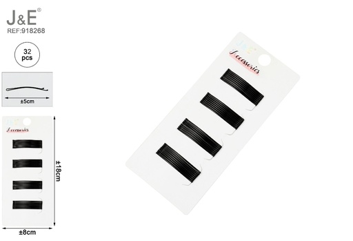 [918268] [24u/cx]Set de pinzas arqueadas 5 cm negras 32 piezas