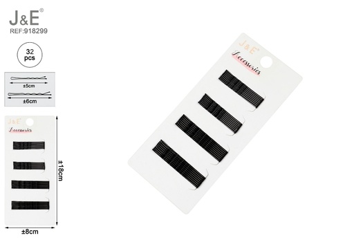 [918299] [24u/cx]Set de pinzas onduladas negras 32 piezas