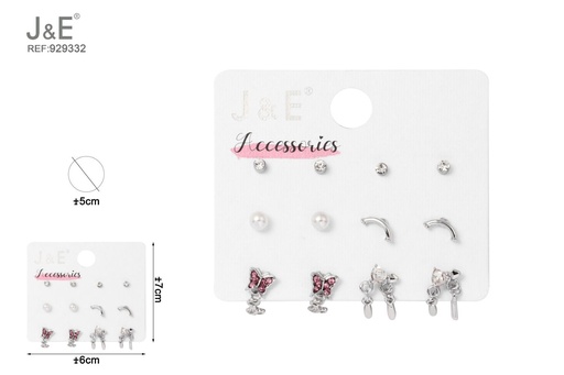 [929332] [6u/cx]Set de 6 pares de pendientes de botón