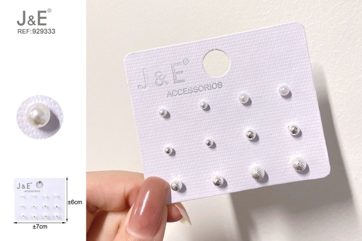 [929333] [6u/cx]Set de 6 pares de pendientes de botón