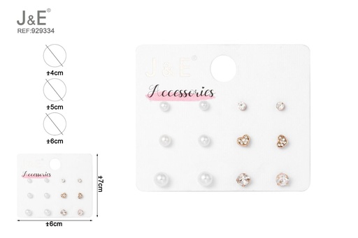 [929334] [6u/cx]Set de 6 pares de pendientes de botón