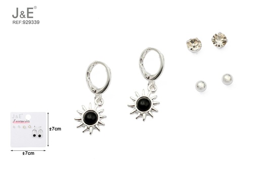 [929339] [6u/cx]Set de 3 pares de pendientes de botón