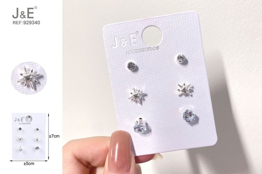 [929340] [6u/cx]Set de 3 pares de pendientes de botón