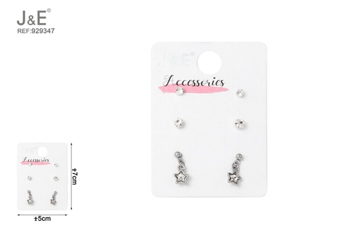 [929347] [6u/cx]Set de 3 pares de pendientes de botón