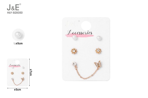 [929350] [6u/cx]Set de 3 pares de pendientes de botón