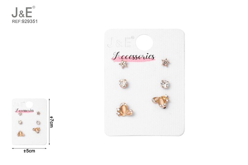 [929351] [6u/cx]Set de 3 pares de pendientes de botón