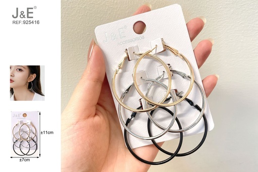 [925416] [6u/cx]Set de 3 pares de set de pendientes