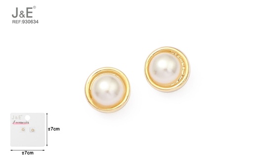 [930634] [6u/cx]Pendientes electrochapados en oro verdadero de 14K