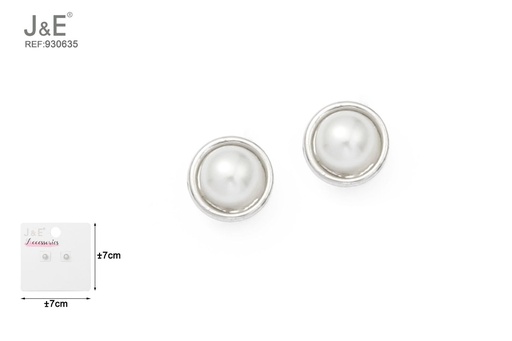 [930635] [6u/cx]Pendientes electrochapados en paladio blanco K