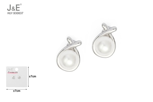 [930637] [6u/cx]Pendientes electrochapados en paladio blanco K