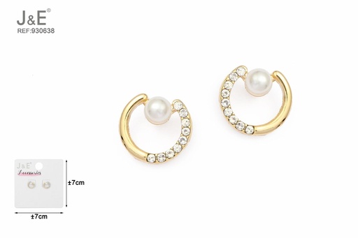 [930638] [6u/cx]Pendientes electrochapados en oro verdadero de 14K