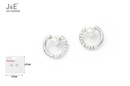 [930639] [6u/cx]Pendientes electrochapados en paladio blanco K