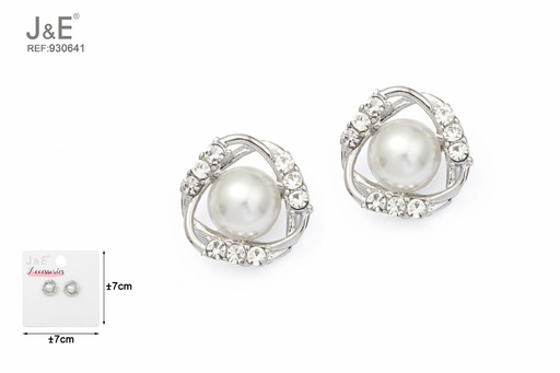 [930641] [6u/cx]Pendientes electrochapados en paladio blanco K