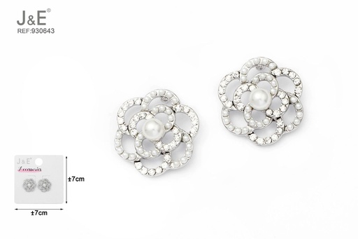 [930643] [6u/cx]Pendientes electrochapados en paladio blanco K