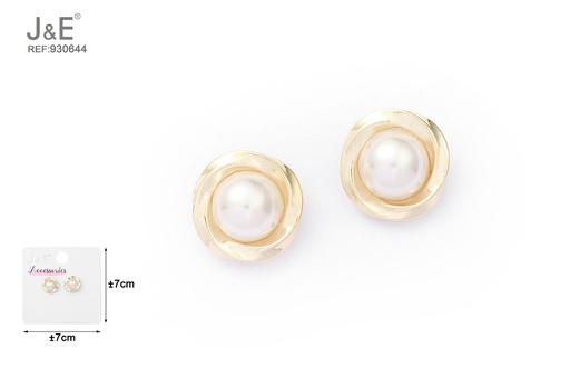 [930644] [6u/cx]Pendientes electrochapados en oro verdadero de 14K