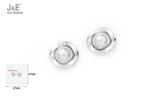 [930645] [6u/cx]Pendientes electrochapados en paladio blanco K