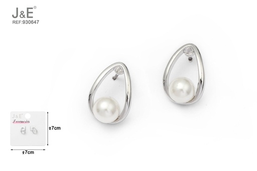 [930647] [6u/cx]Pendientes electrochapados en paladio blanco K