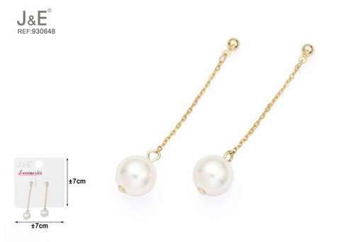 [930648] [6u/cx]Pendientes electrochapados en oro verdadero de 14K