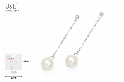 [930649] [6u/cx]Pendientes electrochapados en paladio blanco K
