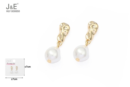 [930650] [6u/cx]Pendientes electrochapados en oro verdadero de 14K